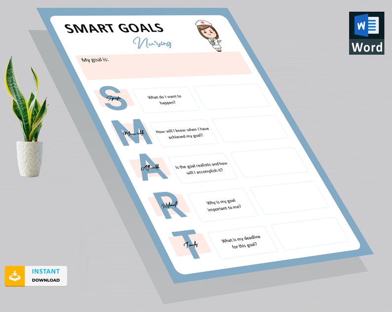 Nurse SMART Goals Template Registered Nurse Goals Nurse Practitioner
