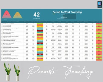 Permit To Work Tracking Matrix Template | Health and Safety Template | Safety Forms | Construction Safety | Work Permit Safety Checklist