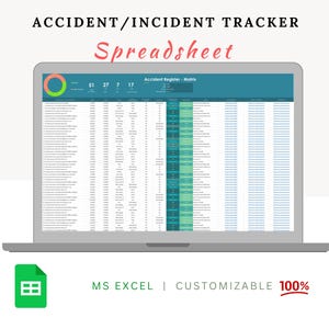 Accident Tracker | Accident Matrix | Incident Register | Health and Safety | Accident Form | Incident Report Form | Hazards Register | HSE