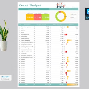 Event Budget Template | Event Template | Event Planner | Event Template | Event Planning | Event Spreadsheet | Event Organization