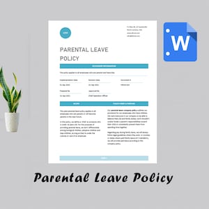 Parental Leave Policy Template | Human Resources Form | HR Polices and Procedures | HR Policy Manual | Human Resources Policies | HR Forms