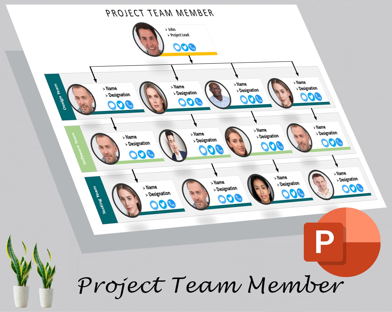 Project Team Members Chart Project Management Template Project