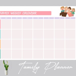 Family Weekly Planner Printable | Family Planner | Family Weekly ...