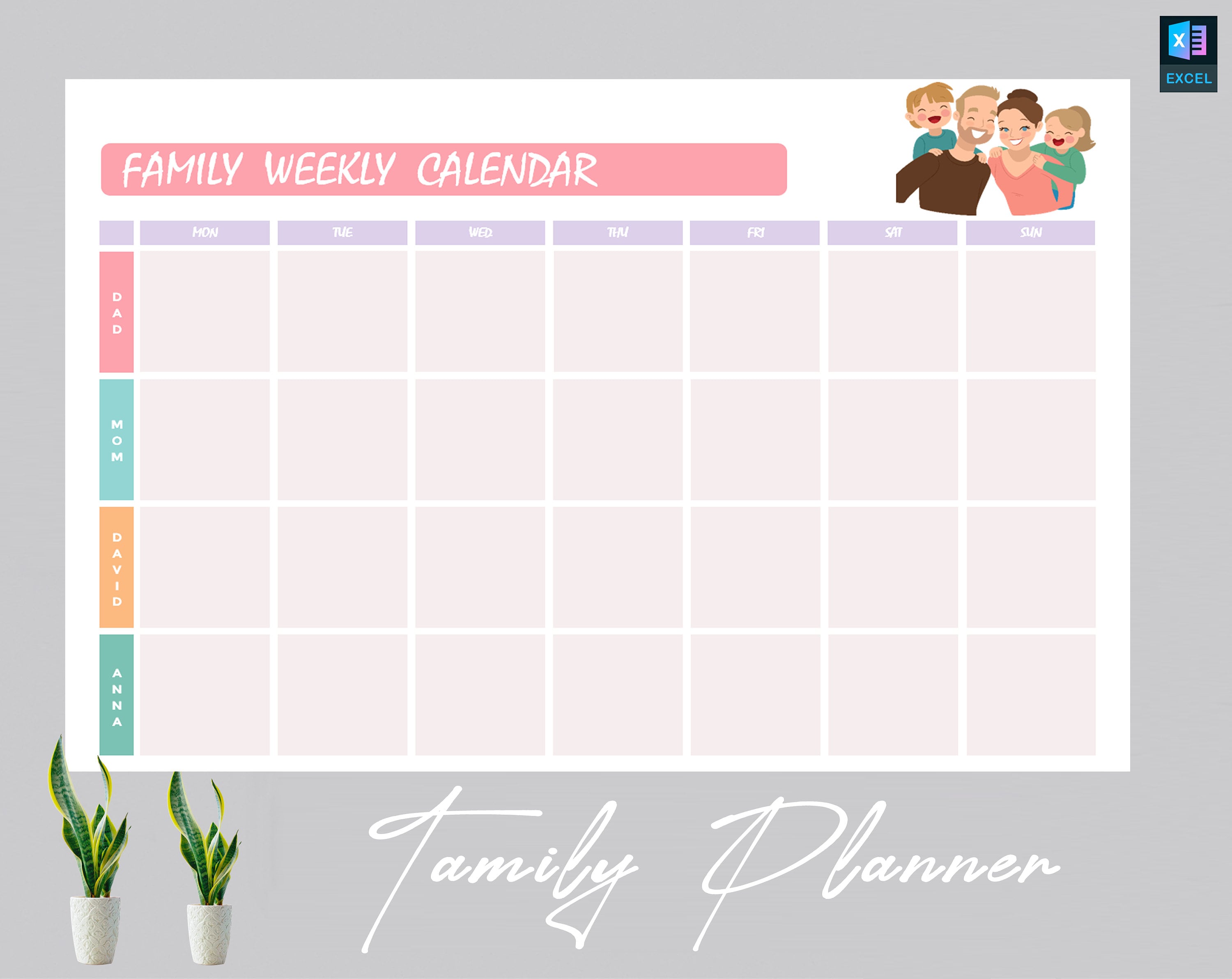 Family Weekly Planner Printable | Family Planner | Family Weekly ...