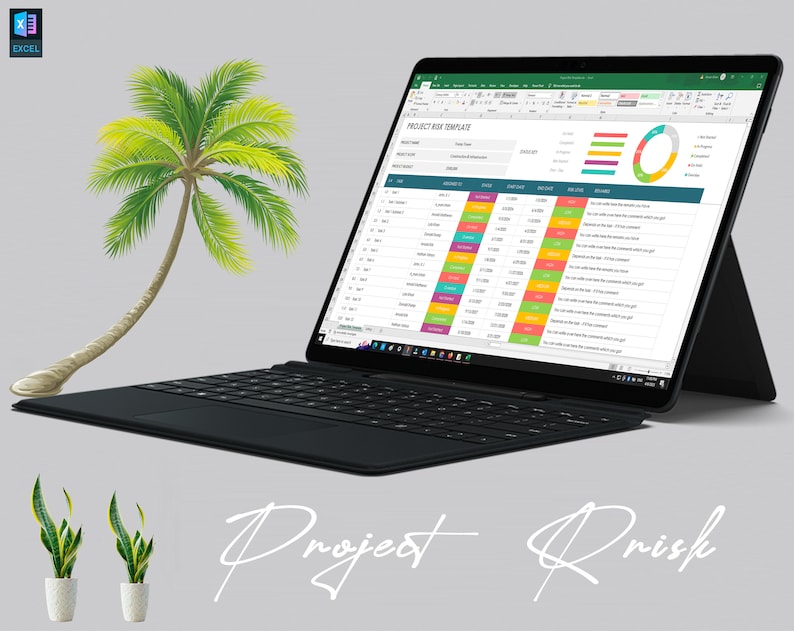 Project Risk Management Template Project Analysis Business Etsy