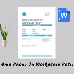 Employee Phone Usage Policy | Phone Policy Template | Workplace Guidelines | Workplace Communication Guidelines | Device Policy | Editable