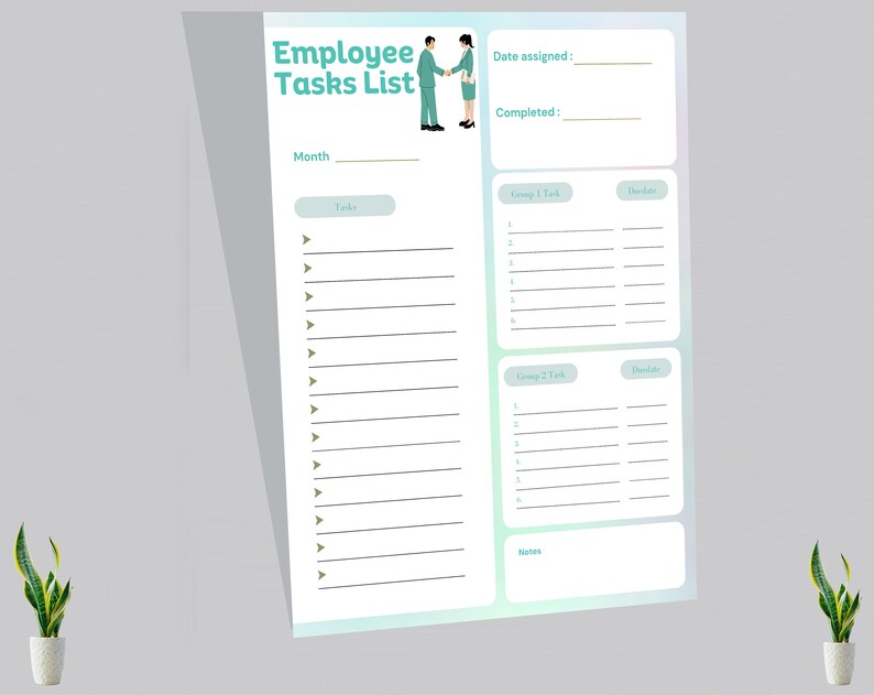 Employee Task List Template Employee Task Tracker to Do List Template ...