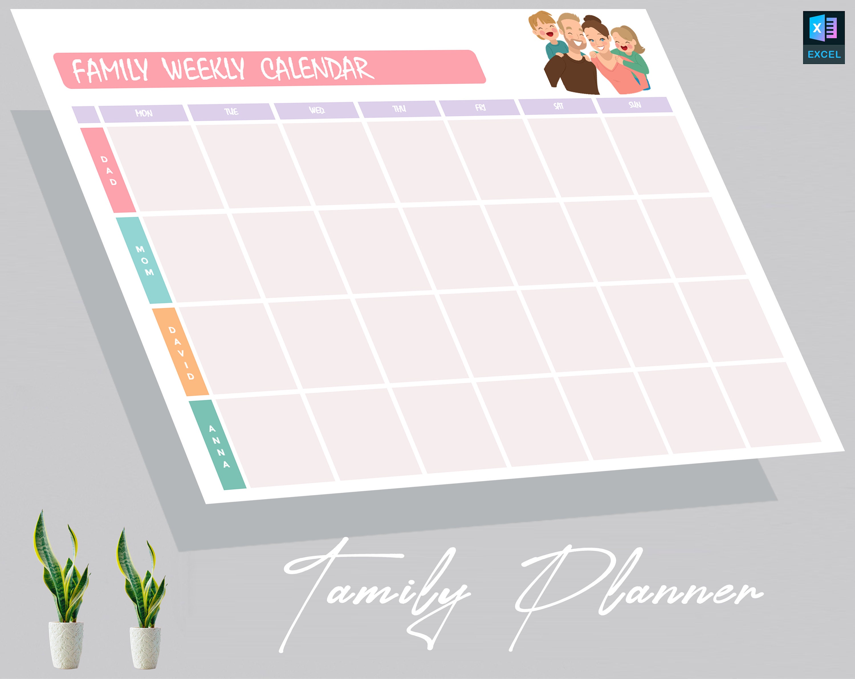 Family Weekly Planner Printable | Family Planner | Family Weekly ...