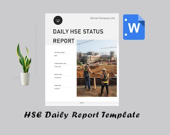 HSE tägliche Berichtsvorlage | Gesundheit und Sicherheit | HSE-Manager | Sicherheits-Formulare | Arbeitsschutz | Bausicherheit | Projekt HSE-Plan