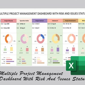 Multiple Projects Dashboard | Project Management System | Project Management Tools | Multi Project | Project Management Dashboard