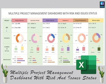 Multiple Projects Dashboard | Project Management System | Project Management Tools | Multi Project | Project Management Dashboard