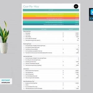 Cost Per Hire Template | Recruitment Services | Recruitment Solutions | New Hire Employee | New Hire Checklist | New Employees Forms