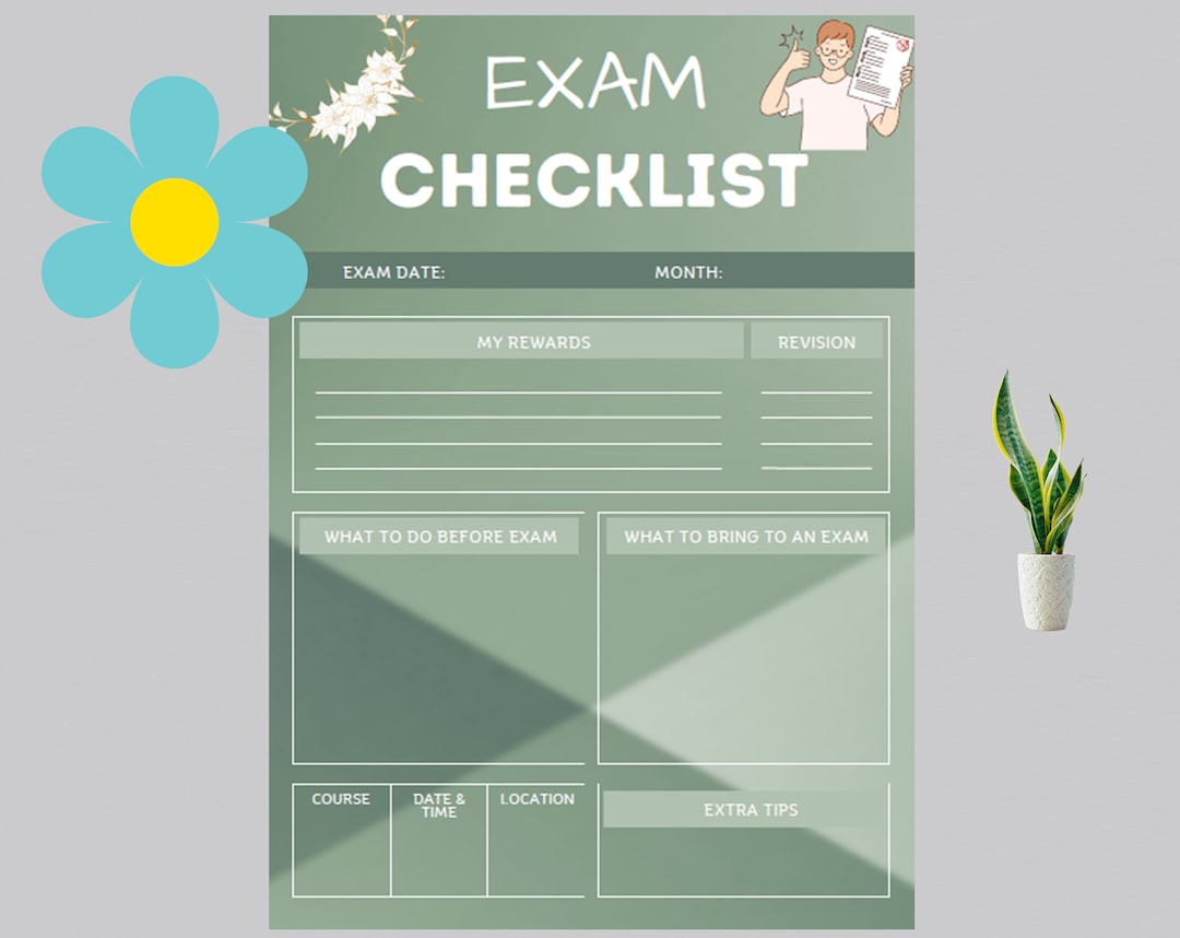 Exam Study Planner Printable Pack Student Exam Revision Template Deadline Planner Editable and ...
