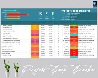 Project Tasks & Jobs Tracker | Task Tracker | Project Spreadsheet | Project Management | Project Tracker | Task Manager | Task Scheduler