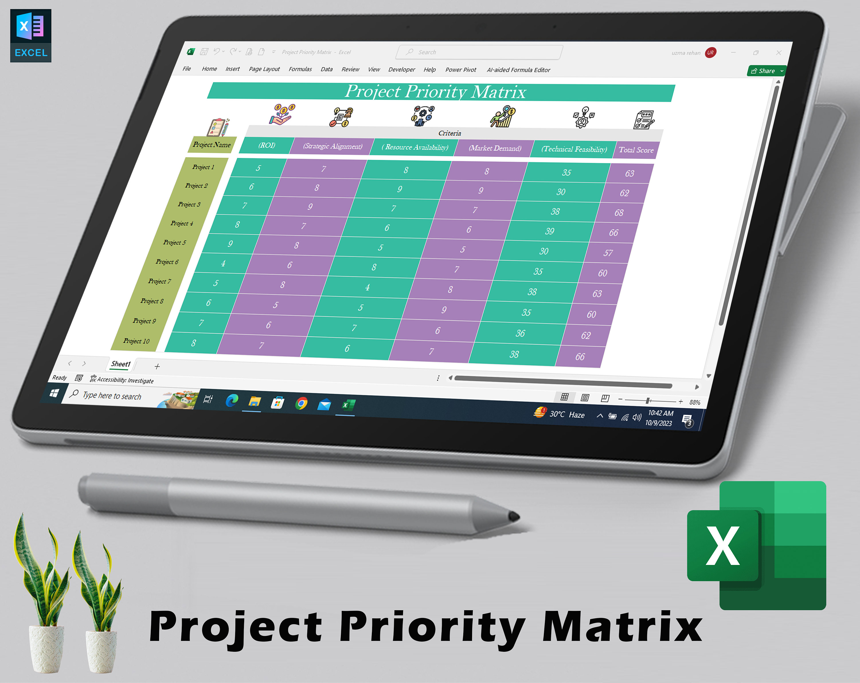 Project Priority Matrix Project Management Tools Project Management ...