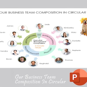 Business Team Composition In Circular Template | Business Organizational Chart | Company Org Chart | Business Organization Chart | Org Chart