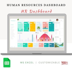 HR Dashboard | Human Resources Microsoft Excel Template | Human Resources Form | HR Template | HR Manager | Employee Onboarding