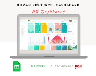 HR Dashboard | Human Resources Microsoft Excel Template | Human Resources Form | HR Template | HR Manager | Employee Onboarding