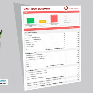 Cash Flow Statement Template Finance Printable Cash Flow Spreadsheet Cash Flow Template ...