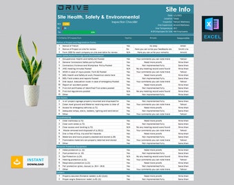 Vorlage für eine Checkliste für die HSE-Inspektion vor Ort | Sicherheitscheckliste | HSE-Checkliste | Gesundheit und Sicherheit | HSE-Inspektion | Checkliste für Sicherheitsinspektionen