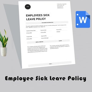 Employee Sick Leave Policy | Paid Sick Leave | Sick Policy | Unpaid ...