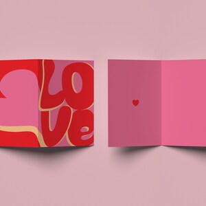 Cartão de Dia dos Namorados LOVE, cartões para impressão, download digital instantâneo moderno e contemporâneo, cartões para download de amantes, Galentines