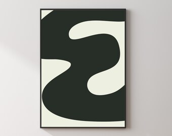Moderne Kurve Druck, druckbare Kunst, sauberes Dekor, Sofortiger digitaler Download Druck, herunterladbare Drucke, große Poster Kunst