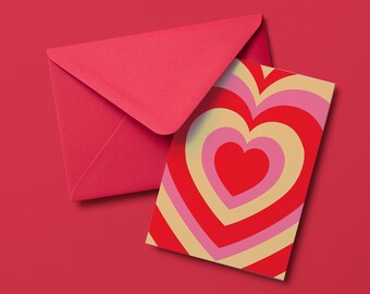 Expanding Heart Valentinstag Karte, druckbare Karten, moderne zeitgenössische Instant Digital Download, Liebhaber herunterladbare Karten, Galentiner