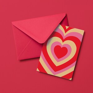 Carte de Saint-Valentin Expanding Heart, Cartes imprimables, Téléchargement numérique instantané contemporain moderne, Cartes téléchargeables pour les amoureux, Galentines