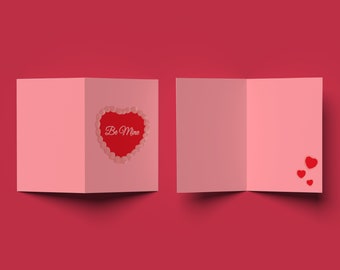 Retro Kuchen "Be Mine" Valentinstagskarte, Liebe druckbare Karten, Lustiger Digitaler Download, Liebhaber herunterladbare Karten, Galentiner