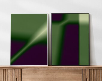 Aura "Green Goblin" 2er Set, Druckbare Kunst, Grafik Farbverlauf, Digitaler Download, herunterladbare große Poster
