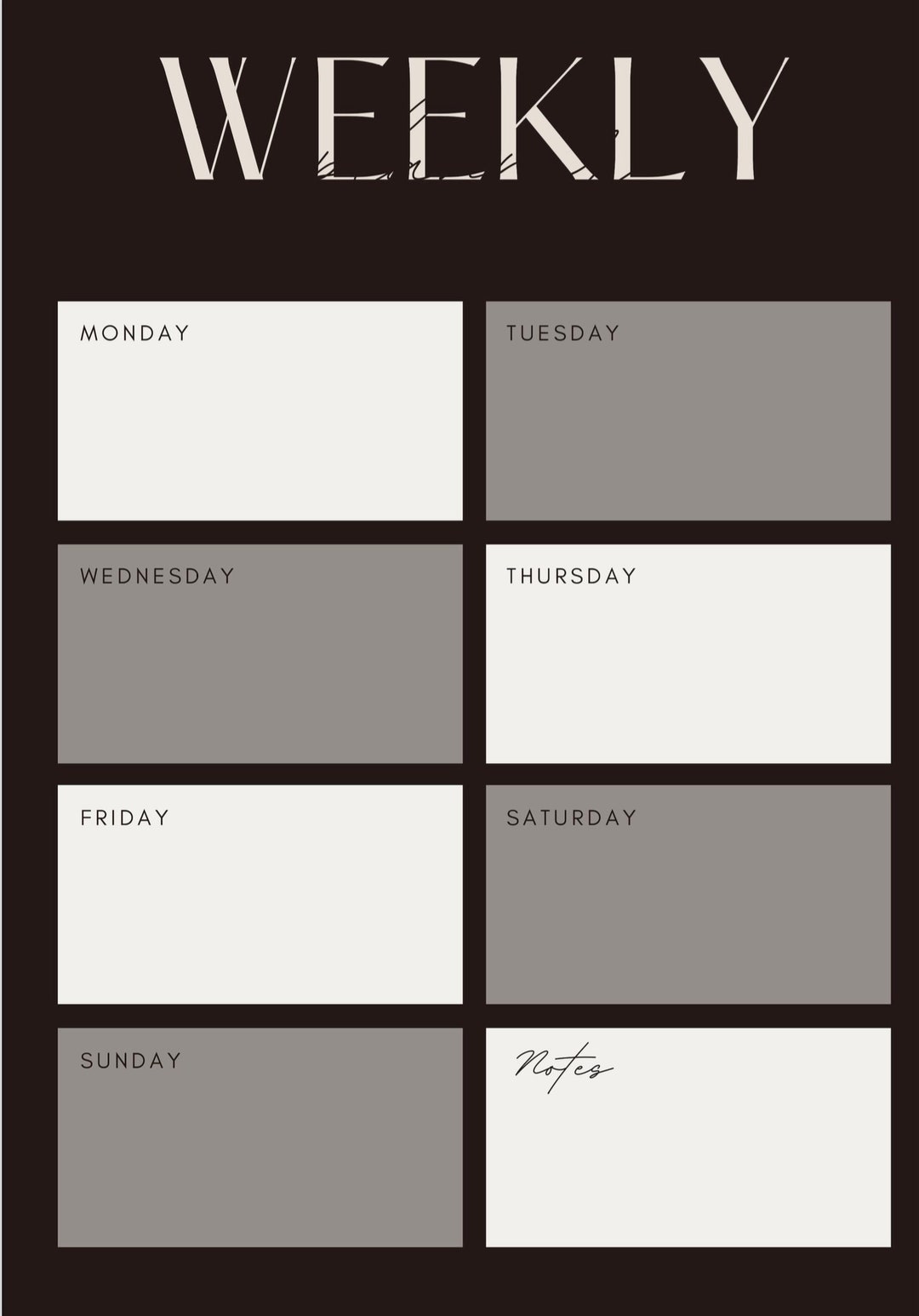 Printable weekly planner etsy