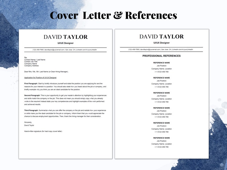 Ui/ux Designer Resume Template, ATS Friendly Resume Template for Word ...