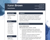 Simple Resume Template for Word, Cover Letter, References MS Word, Therapist, Mental Health Counsellor, CV Template, Social Worker Resume