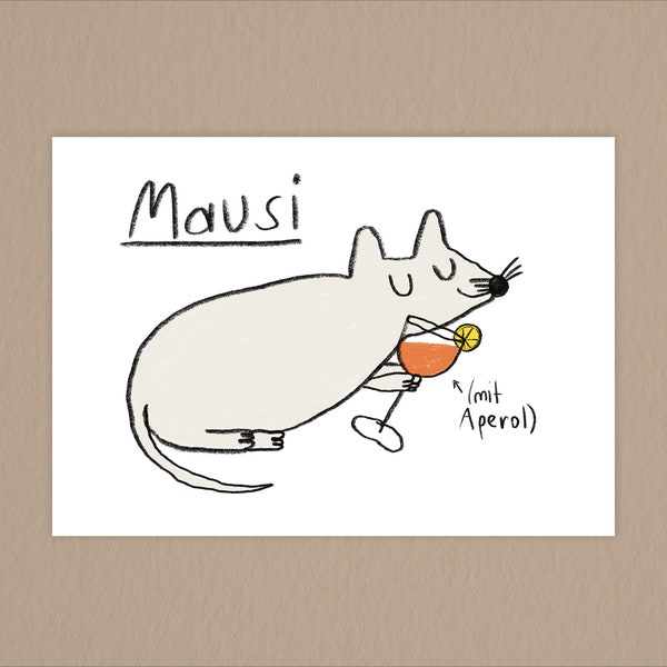 Aperol-Mausi postcard