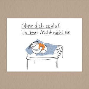Ohne dich Postkarte