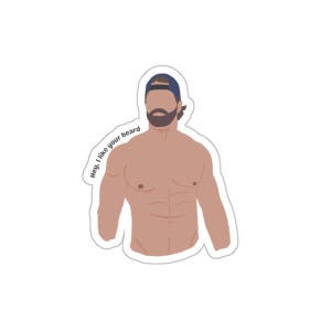 Hey I Like Your Beard Die-Cut Stickers | Romance Reader Sticker | Jock Romance Sticker | Sport Romance Sticker