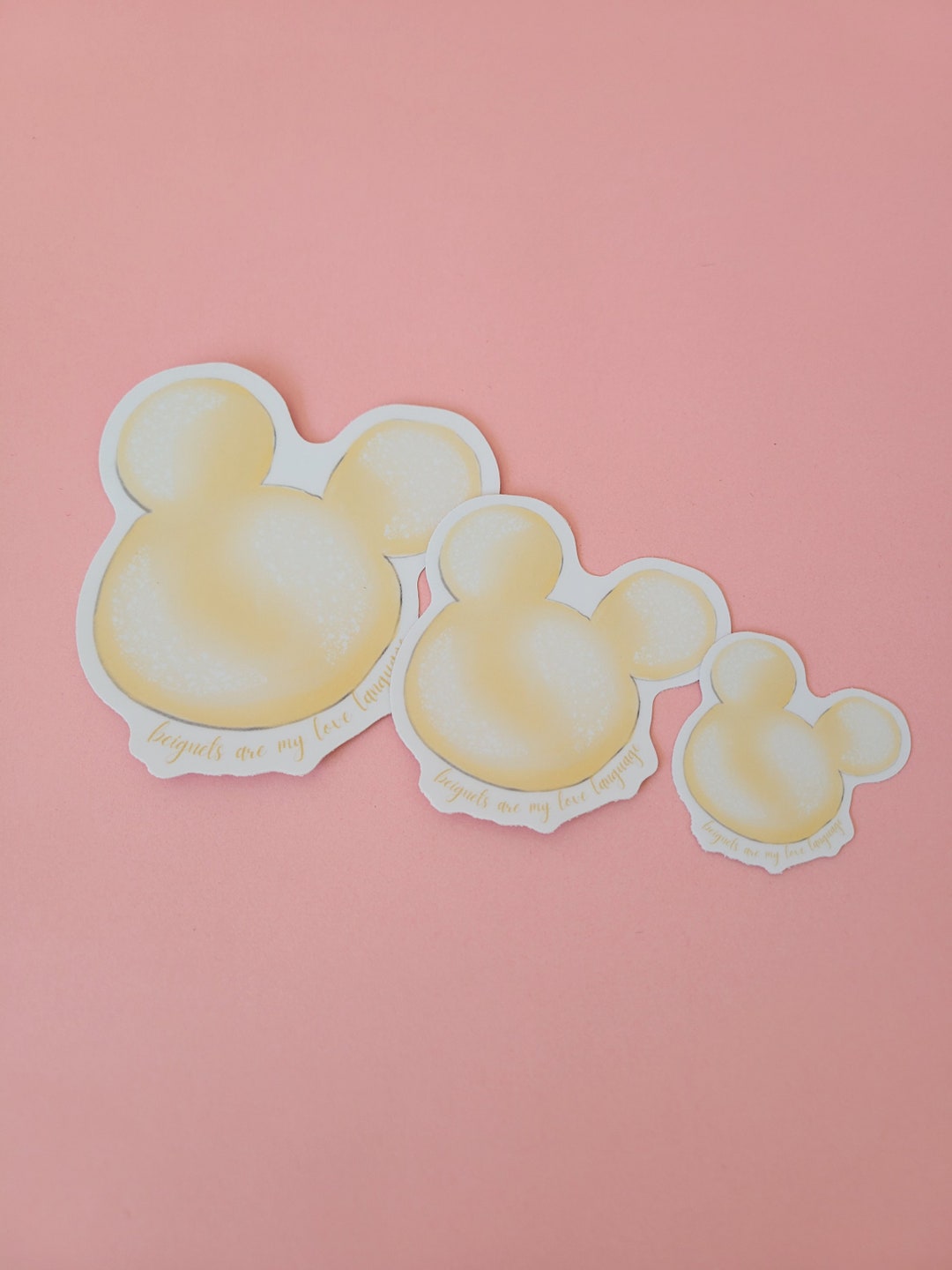 Theme Park Mouse Shaped Beignet Die-cut Stickers - Etsy