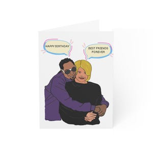 Carte d'anniversaire meilleure amie | Meilleurs amis Martha et Snoop Dogg | Carte d'anniversaire