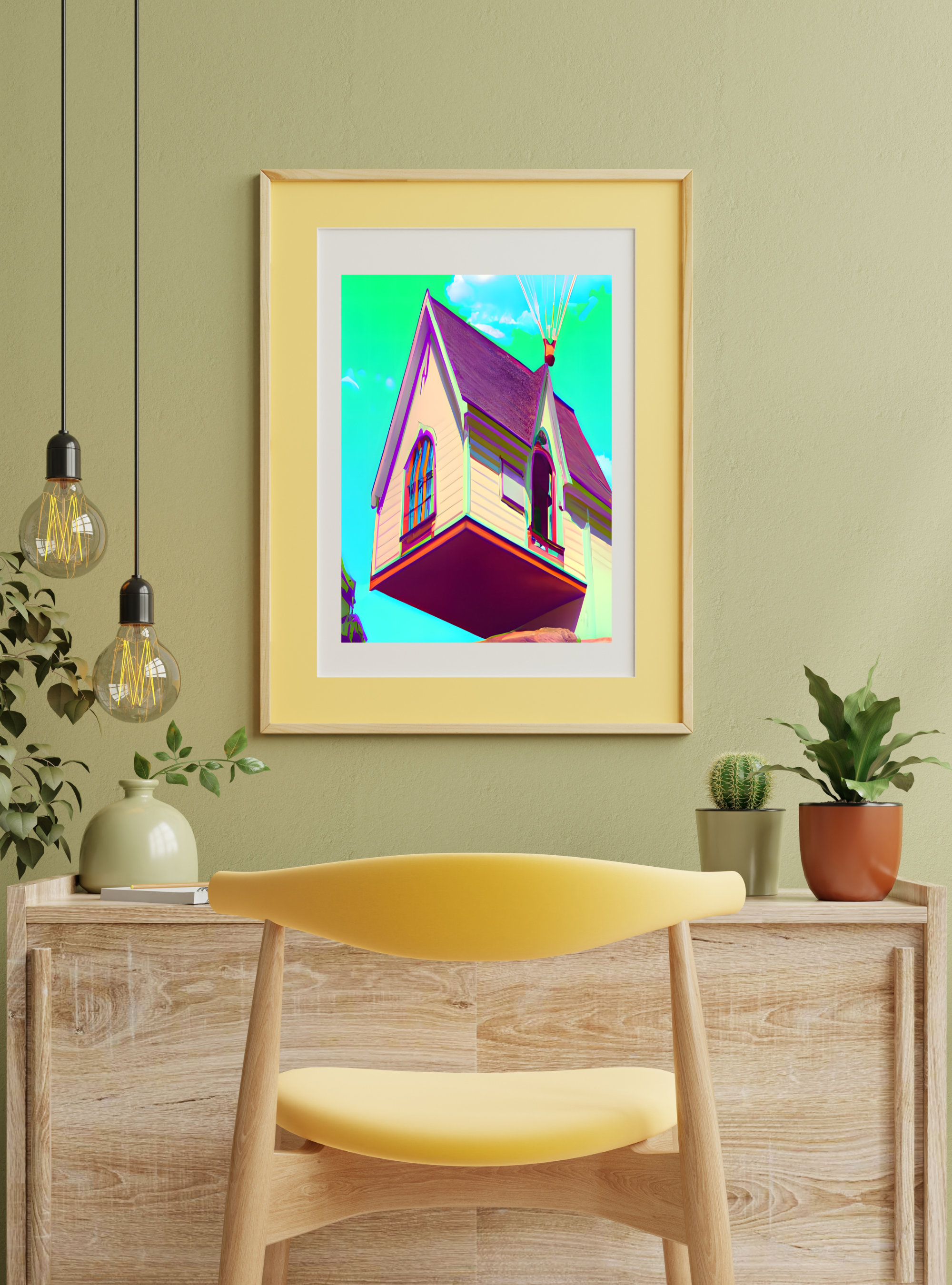 Download Dreamcore Illustration of a Futuristic Triangle House