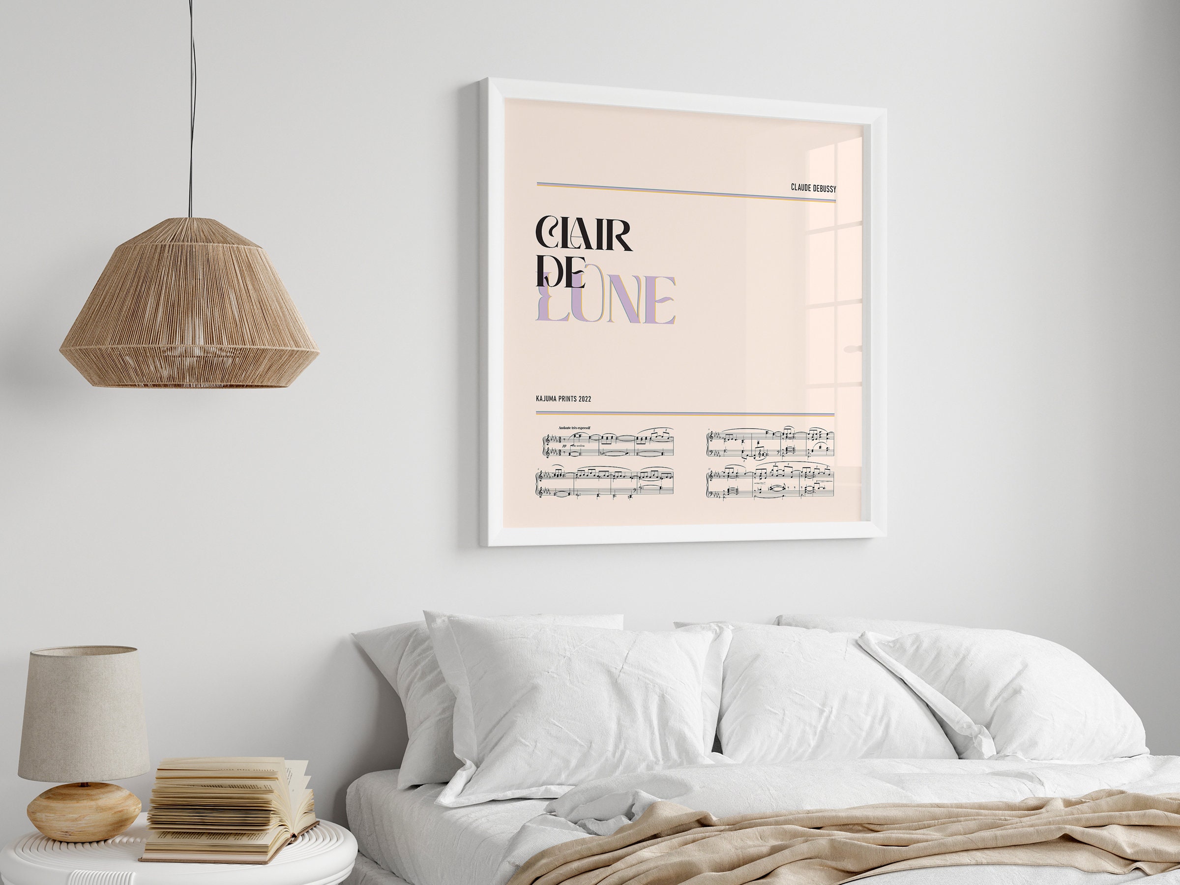 Clair De Lune Claude Debussy Poster, Classical Music Wall Art, Soothing