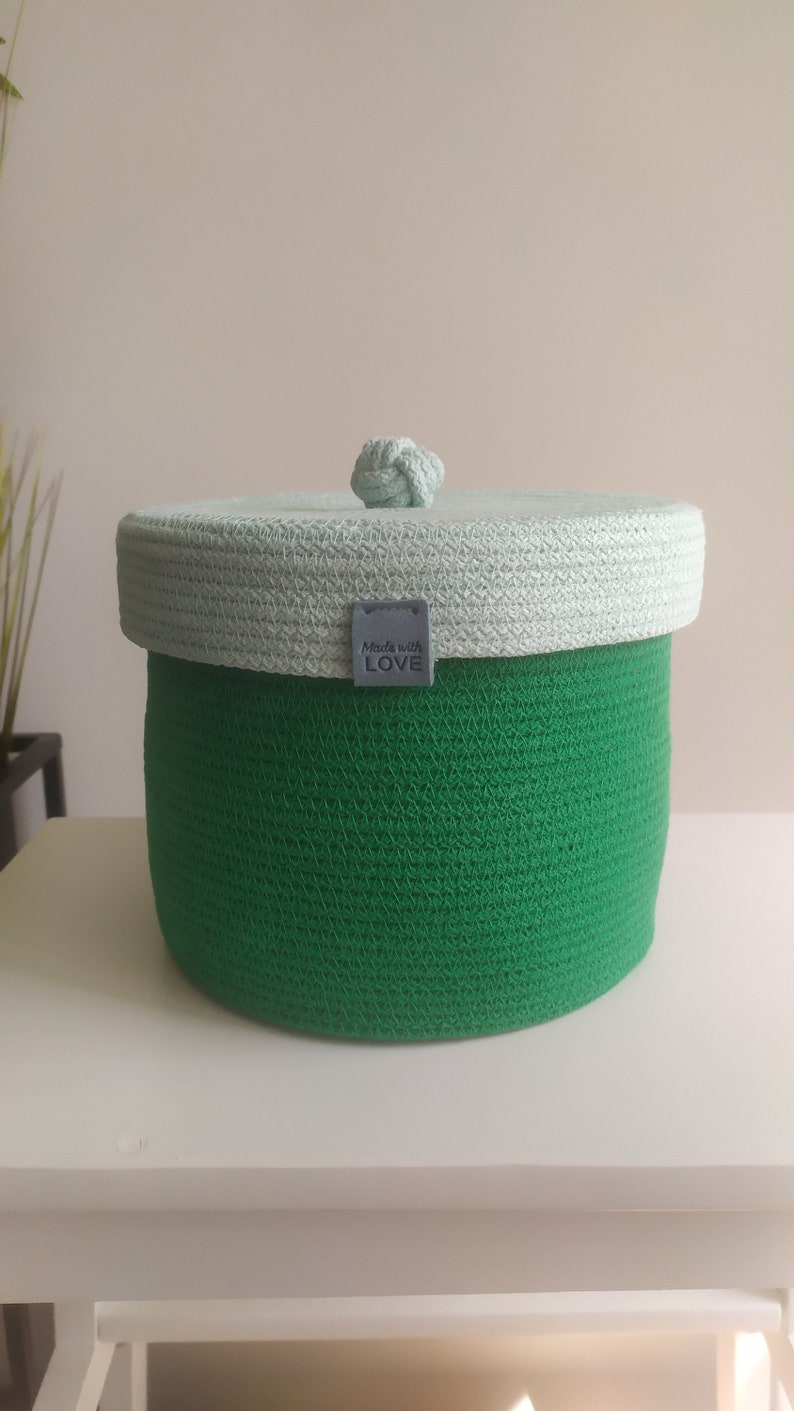 Cotton Rope Basket With Lid for Storage Space Organization Etsy