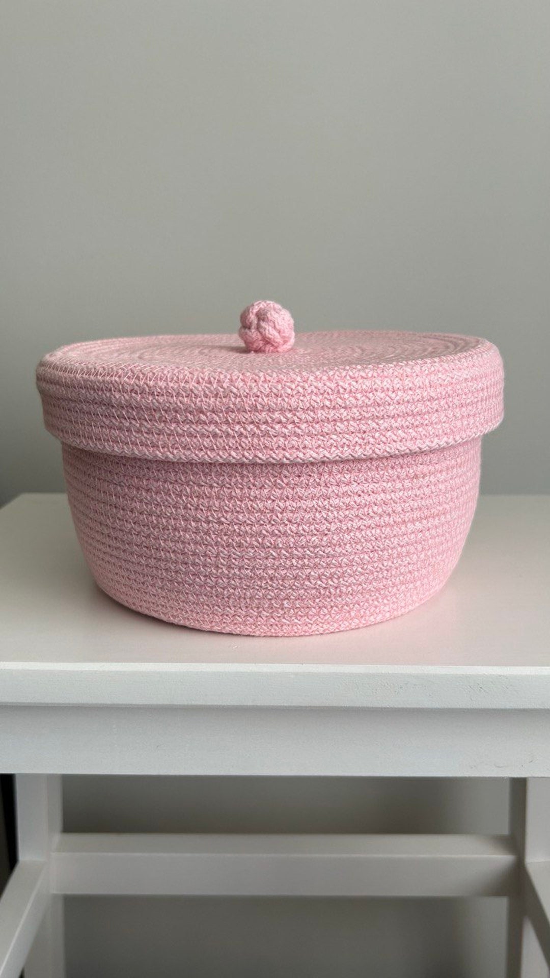 Cotton Rope Basket With Lid for Storage, Space Organization and Cozy