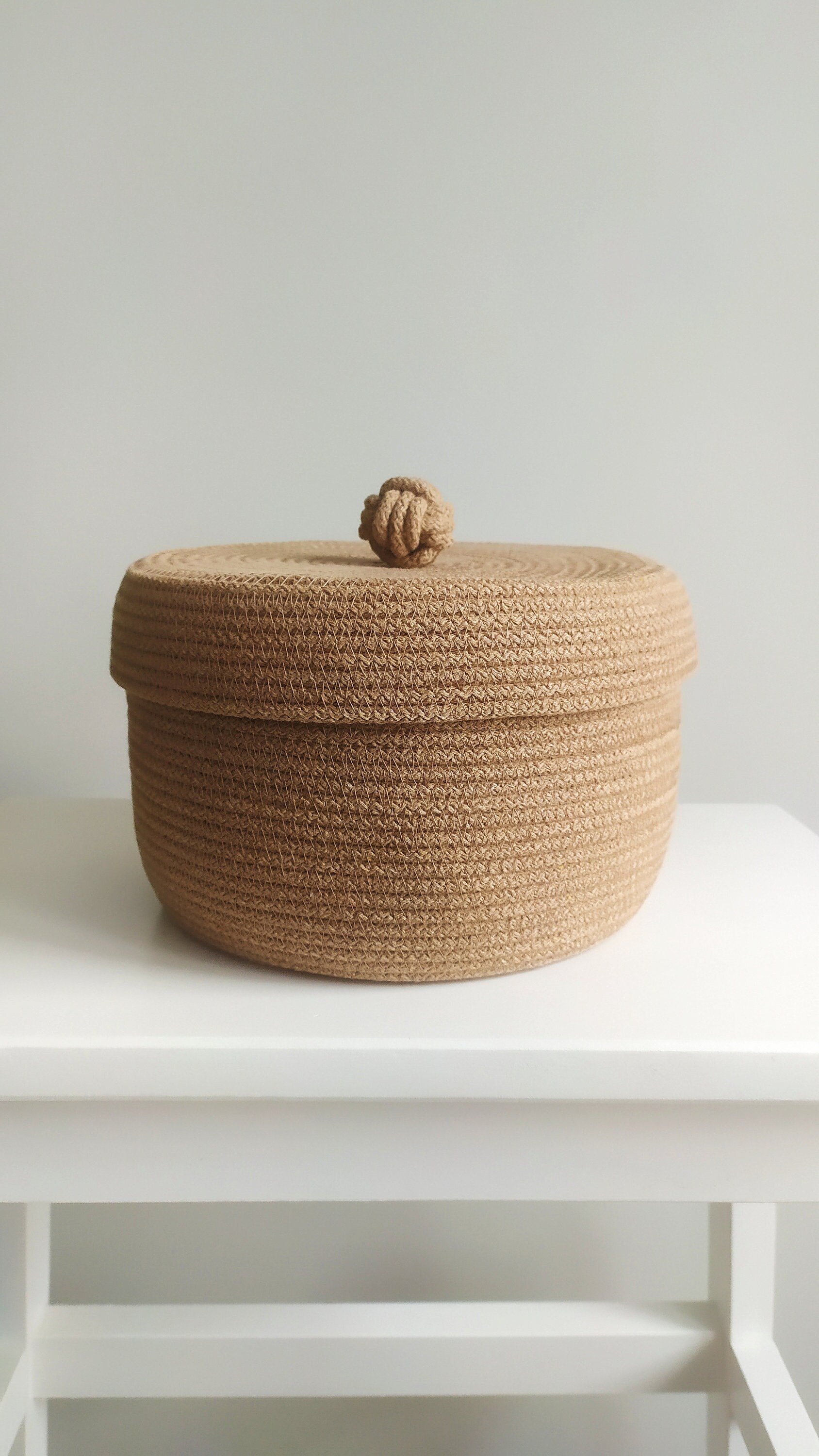 Cotton Rope Basket With Lid for Storage Space Organization Etsy