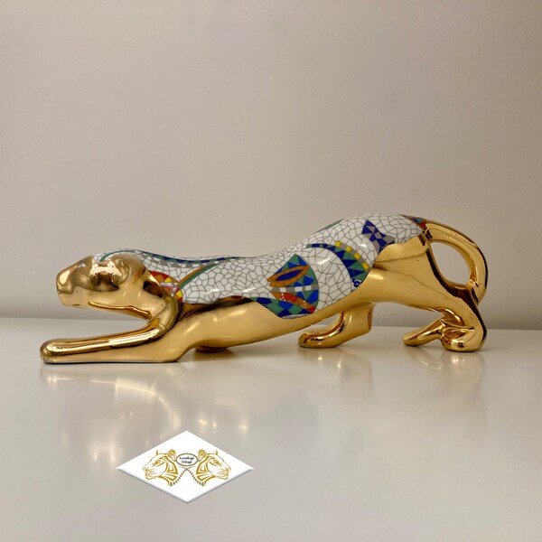 Designer Porzellan Jaguar 24 Karat Gold