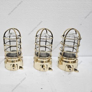 Brass Bulkhead Dock Light | Nautical Marine Wall Lamp | Vintage Salvaged Ship Lighting
