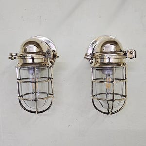 Solid Brass Swan Neck Bulkhead Sconce Wall Light | Nautical Industrial Marine Outdoor Lamp