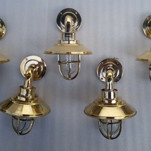 Outdoor Indoor Heavy Brass Nautical Wall Mount Lamp