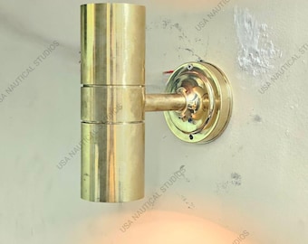 Aplique de pared vintage de latón, aplique moderno, lámpara de pared industrial náutica, iluminación interior y exterior.