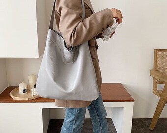 Casual hobo bag, leisure work bag, leather bag, tote bag, shoulder bag, underarm bag, work bag, daily bag, minimalist bag, gift for her